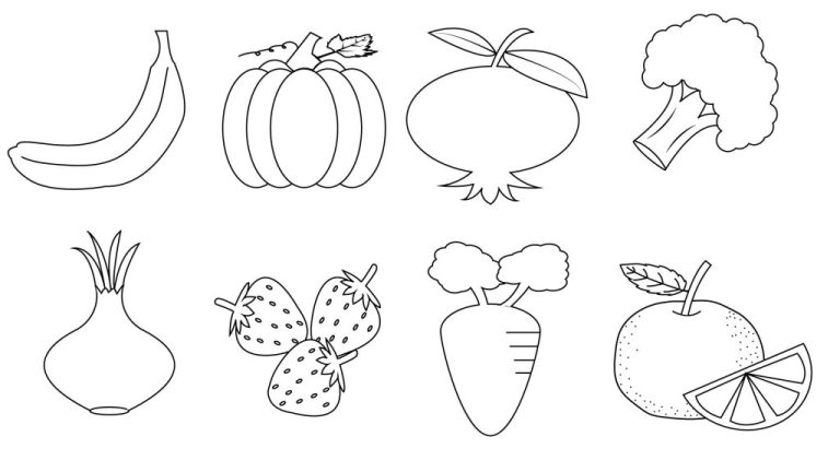 Fruits And Vegetables Coloring Pages