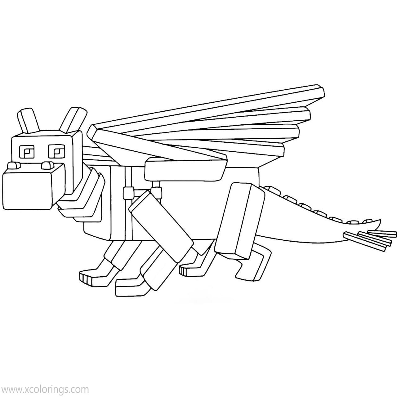 Ender Dragon Coloring Pages Clipart Black and White