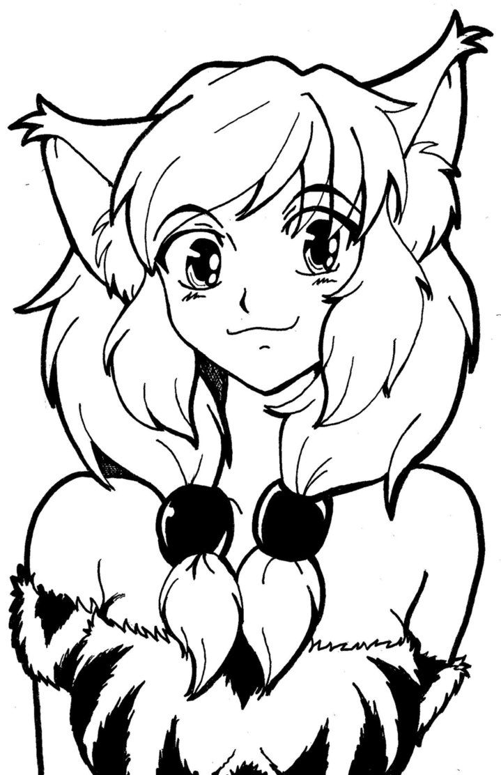 Anime Cat Coloring Pages