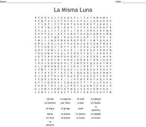 La Misma Luna Crossword WordMint