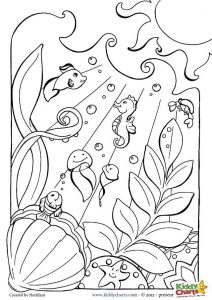 Ocean coloring pages for kids and adults