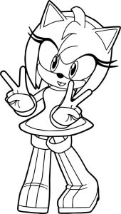 Pleasant Amy Rose Coloring Page