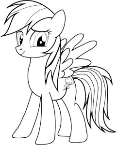 Cute My Little Pony Coloring Pages Rainbow Dash Printable Kids