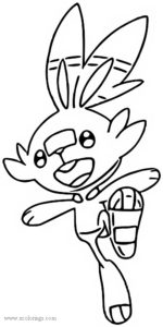 Scorbunny from Pokemon Sword and Shield Coloring Pages