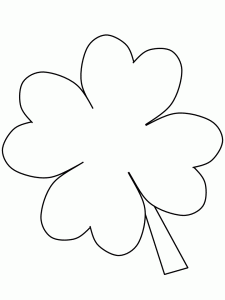 Simple Four Leaf Clover Coloring Pages Clipart Free Printable
