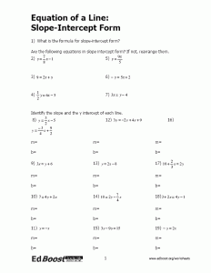 Rewriting Equations In Slope Intercept Form Homework Answer Key