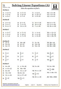 Class 8 Maths Linear Equations Worksheet Tessshebaylo