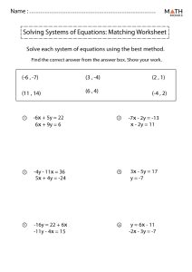 Systems of Equations Worksheets Math Monks