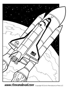 SpaceShuttleColoringPage Tim's Printables