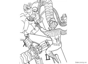 Spiderman Coloring Pages Fighting Free Printable Coloring