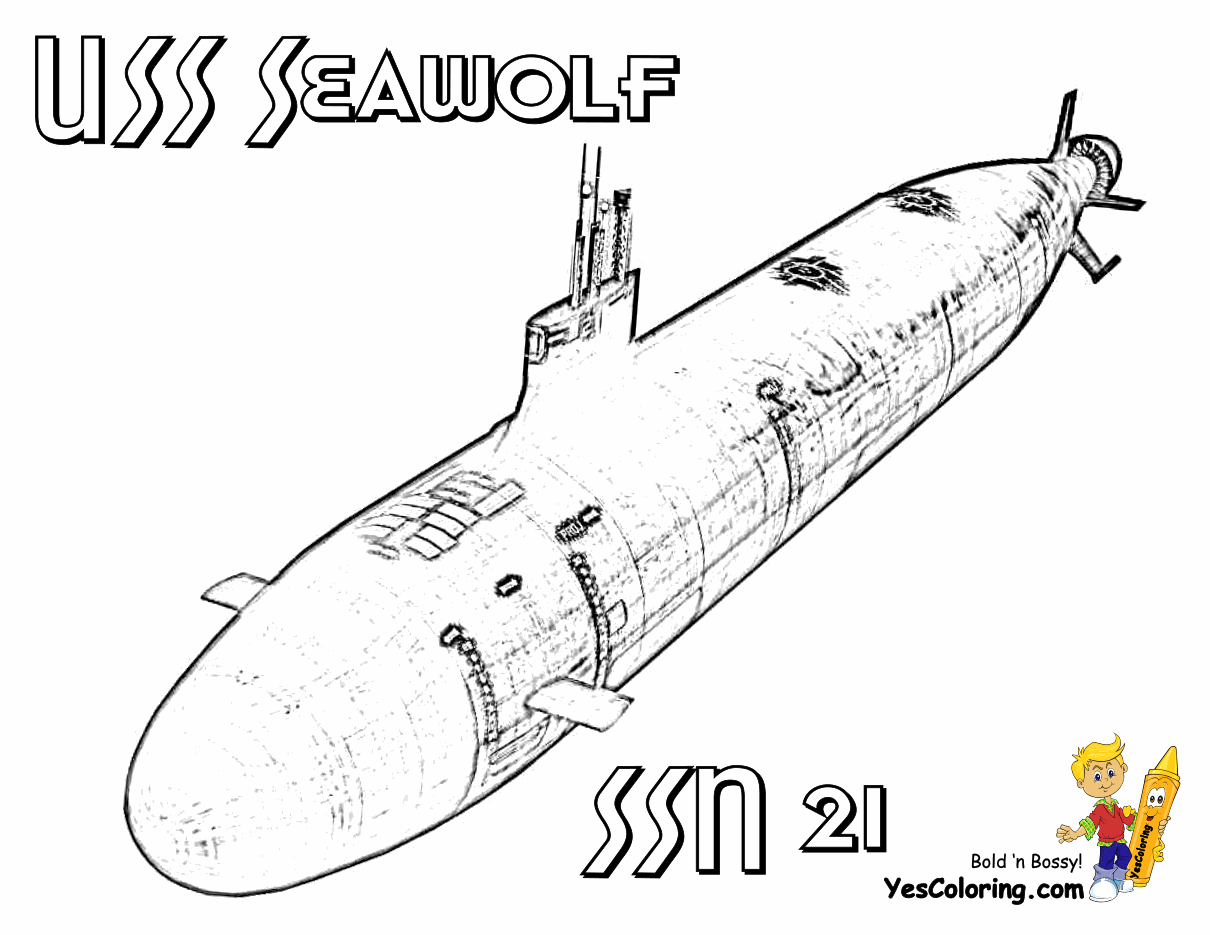Big Boss Coloring Pages to Print Submarine Submarine Free Navy
