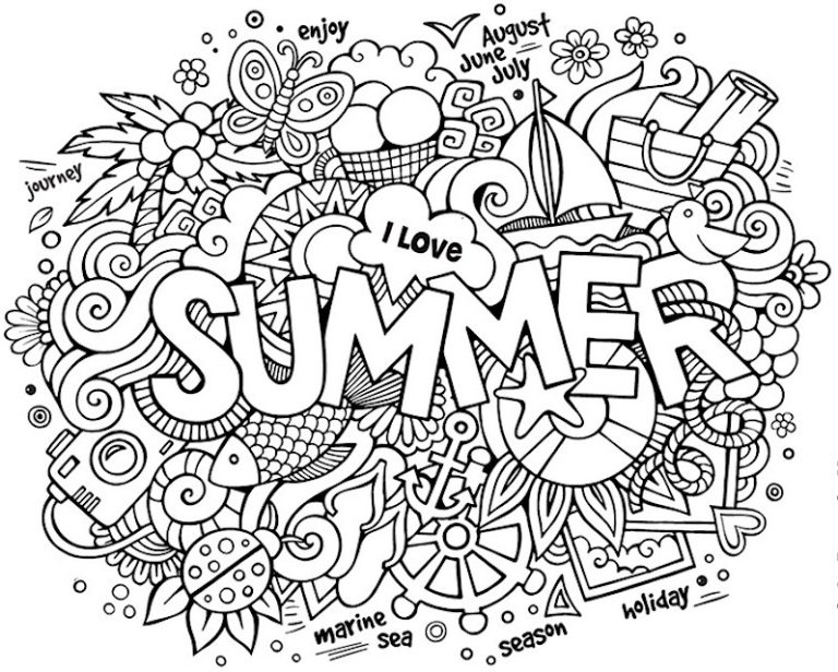 Cute Summer Coloring Pages