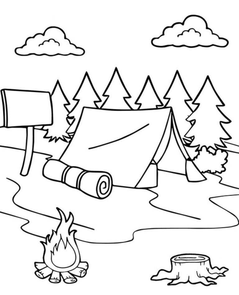 Camp Coloring Page