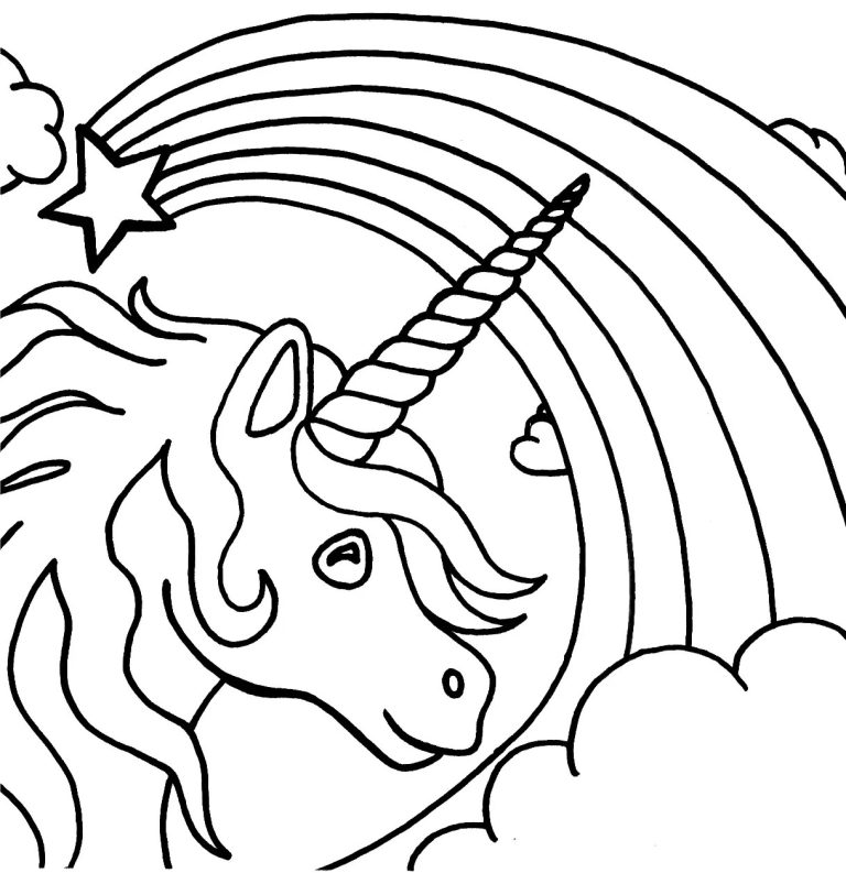 Rainbow Unicorn Coloring Pages