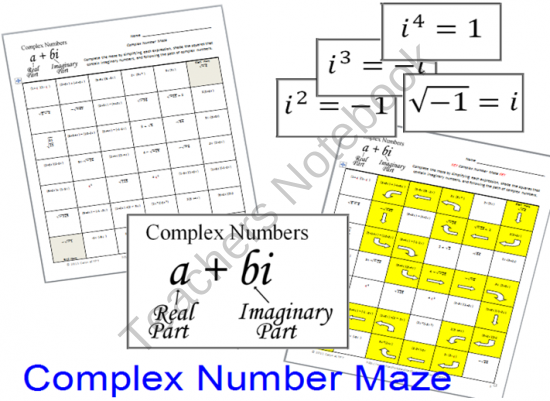 Imaginary/complex Numbers Practice Worksheet Answers
