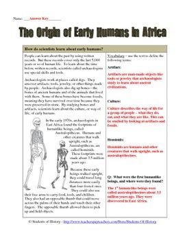 Printable Human Evolution Worksheet