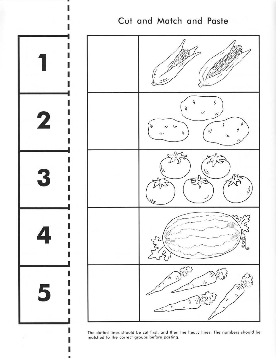 Cut And Paste Math Worksheets For Kindergarten Free