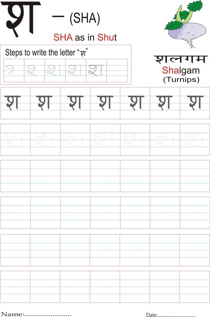 Practice Hindi Alphabets Tracing Worksheets Printable