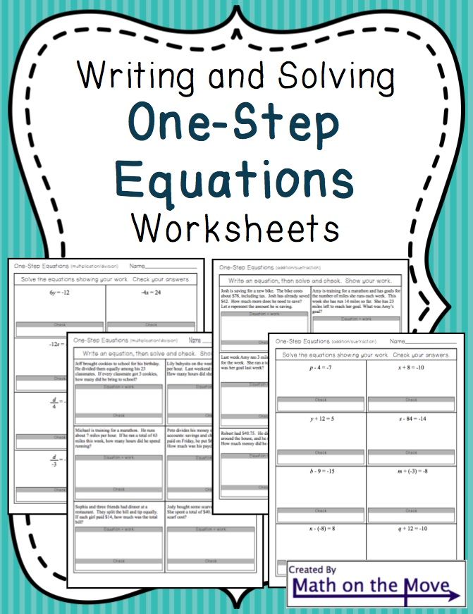 Solving One Step Equations Word Problems Worksheet Pdf
