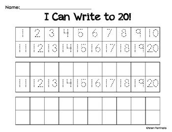 Number Formation Sheet 1-20