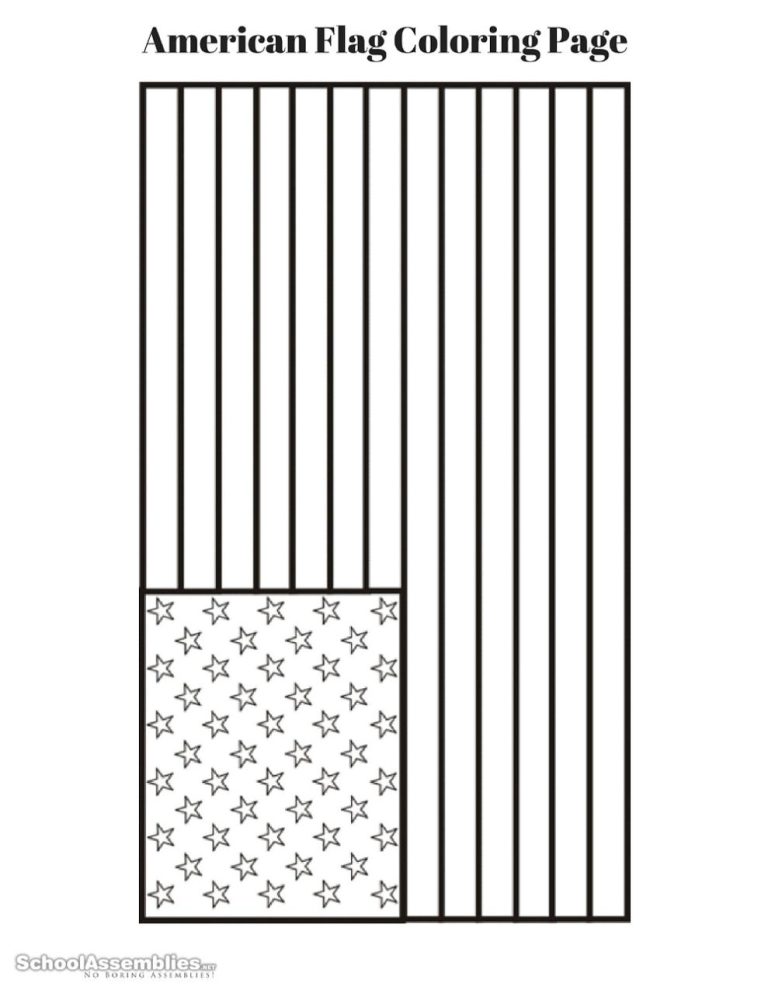 American Flag Coloring Page Small