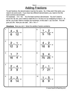 Adding Fractions Equations Worksheet • Have Fun Teaching