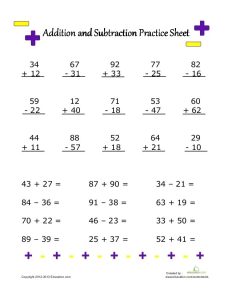 Addition andsubtractionpractice