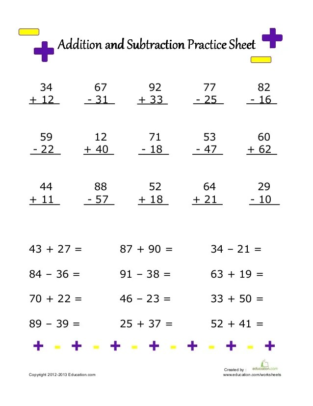 Solving Equations Adding And Subtracting Worksheet