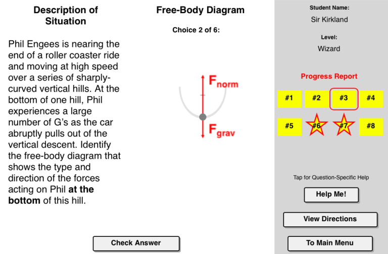 The Physics Classroom 2009 Answer Key Free Body Diagrams