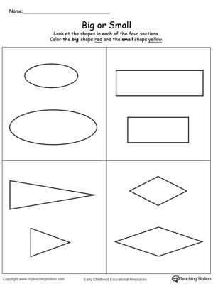 Big Small Concept Worksheet For Nursery
