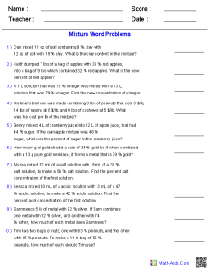 Solving equation word problems worksheet