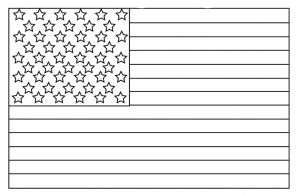 American Flag Coloring Page for the Love of the Country