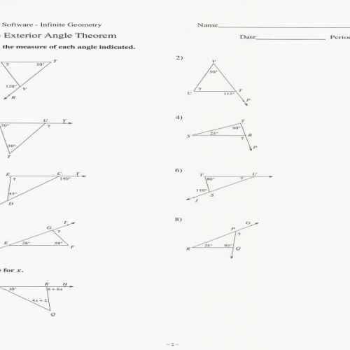 Answer Key Triangle Angle Sum Worksheet Answers