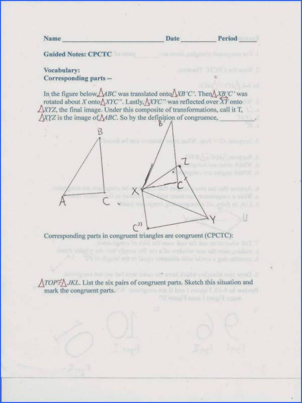 Asa And Aas Triangle Congruence Worksheet Answer Key