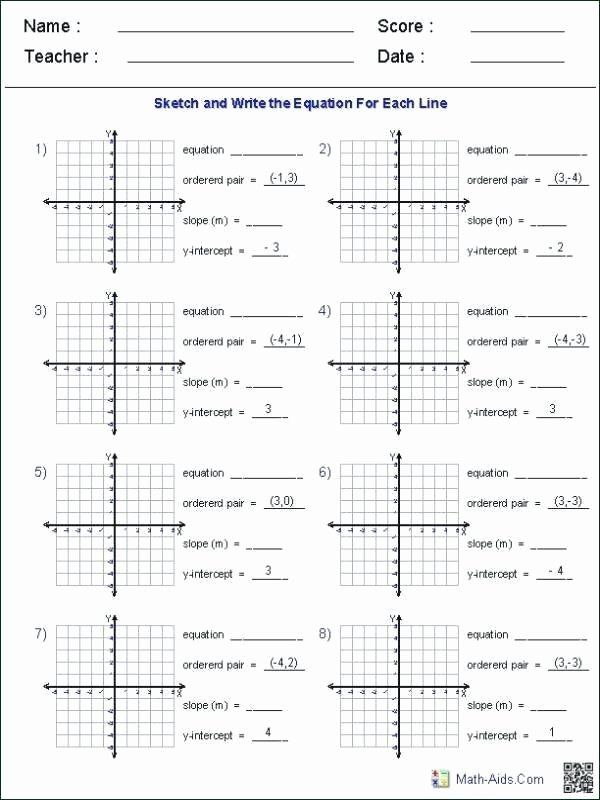 Writing Linear Equations From A Table Worksheet