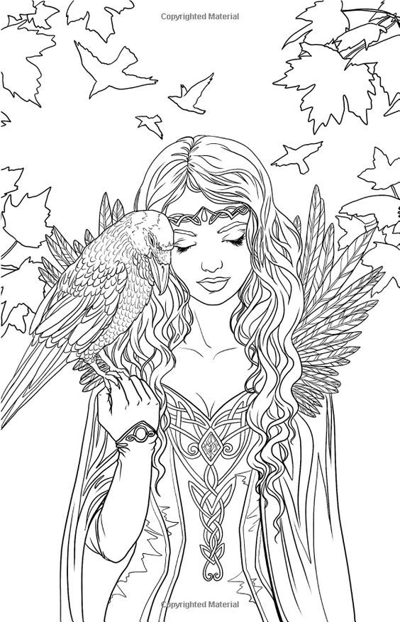 Fairy coloring pages, Fairy coloring, Fantasy coloring pages