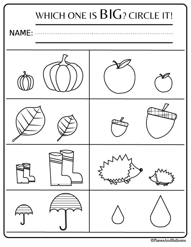 Kindergarten Fall Worksheets Free