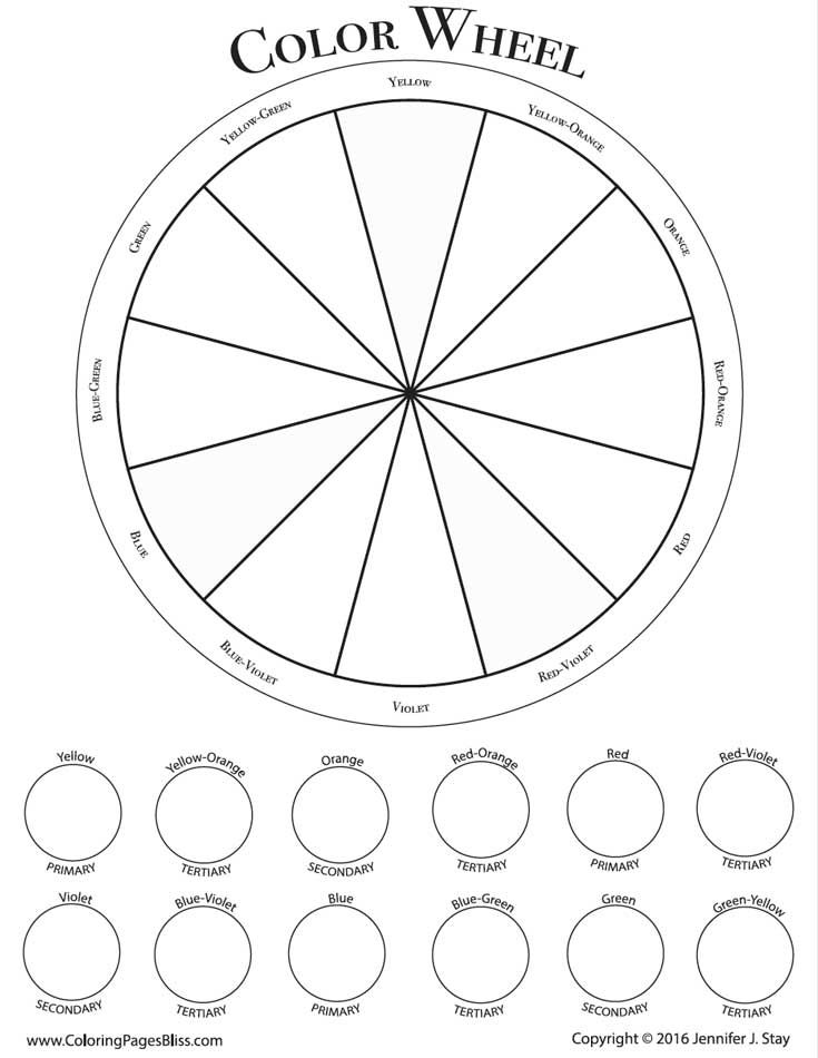 Printable 12 Step Color Wheel Template