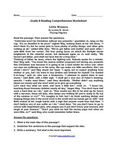Little Women Eighth Grade Reading Worksheets Reading comprehension