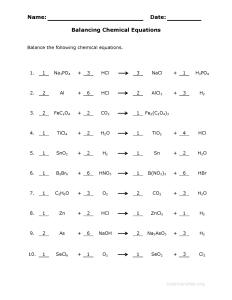 Balance Chemical Equations Worksheet 4 Key Science Notes and Projects
