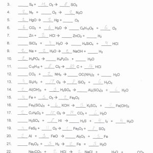 Chemfiesta Balancing Equations Worksheets Answers