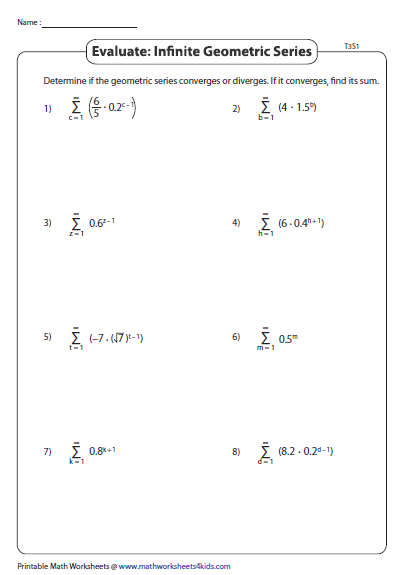 Arithmetic And Geometric Sequences And Series Worksheet Answers