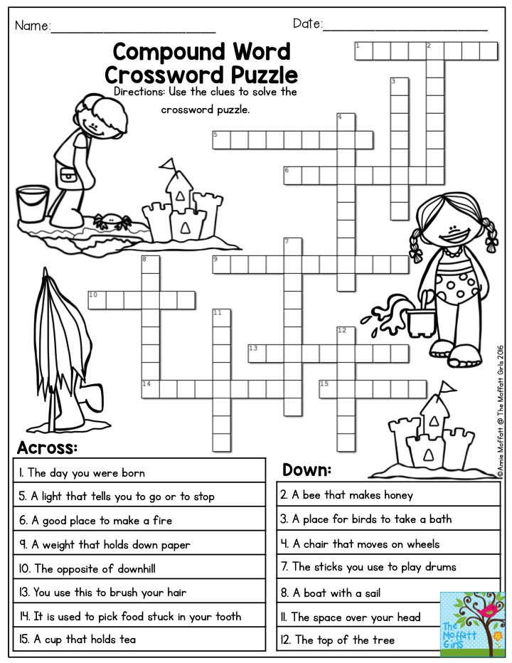 Crossword Puzzle Worksheets For Grade 3