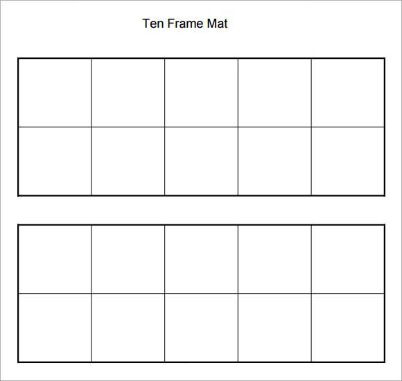Double Ten Frame Mat Printable