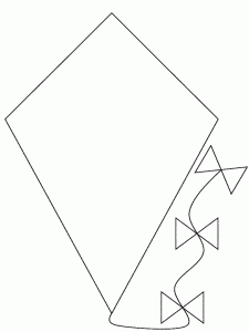 kite coloring Spring crafts for kids, Kite template, Coloring pages