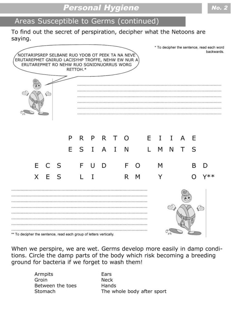 Health And Hygiene Worksheets For Kids