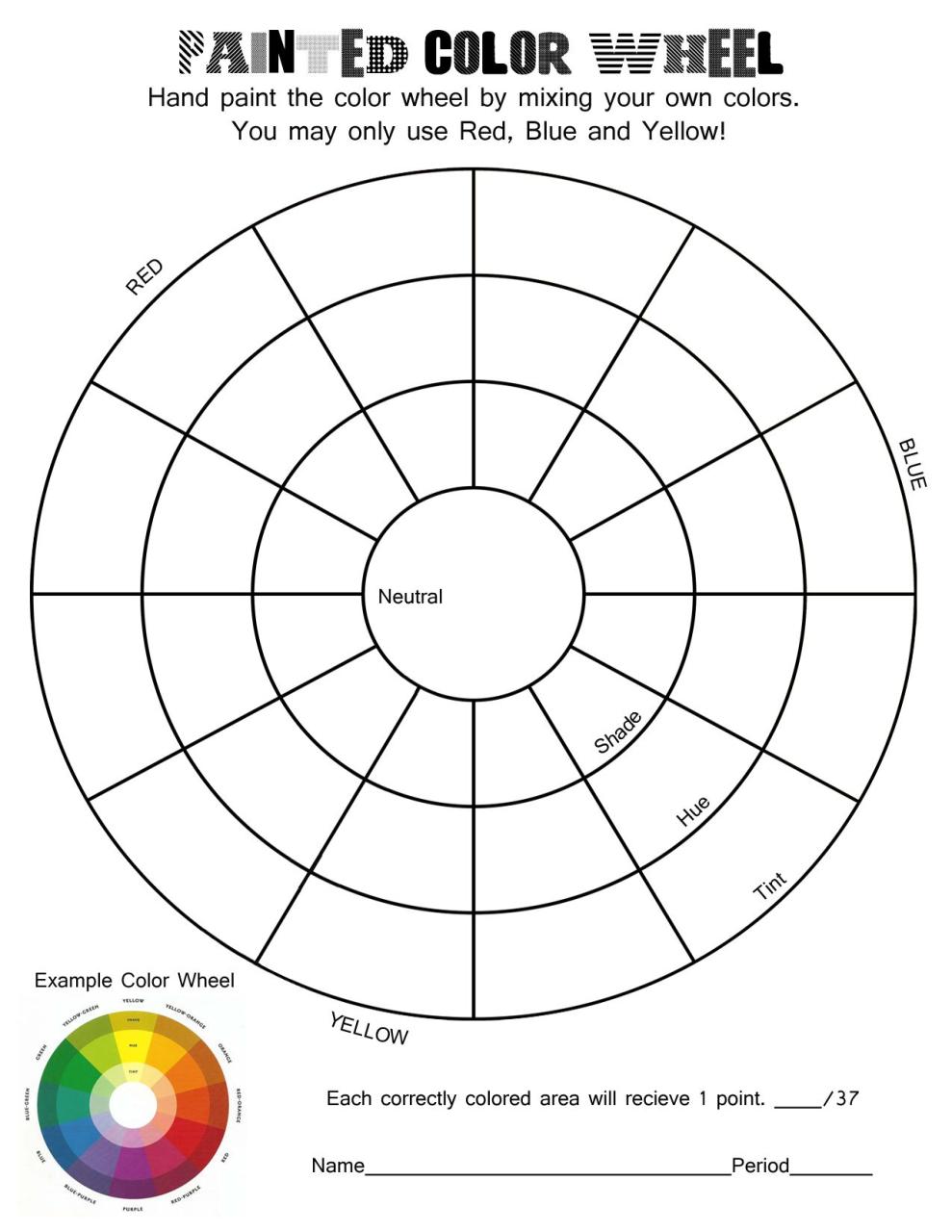 Free Printable Color Wheel Worksheet Pdf