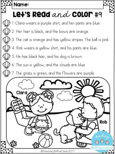 FREE Read and Color Listening Comprehension These are super duper cute