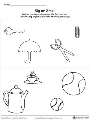 Big And Small Worksheets For Preschool Pdf