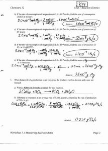 Stoichiometry Worksheet With Answer Key worksheet